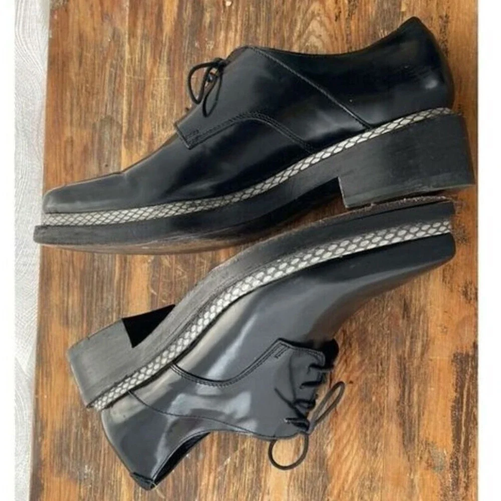 Acne Studios Lark‎ Platform Oxford Shoes Men 41 US 11 Snakeskin Trim Leather - Picture 4 of 9